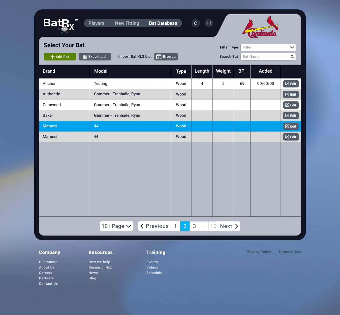 Bat database